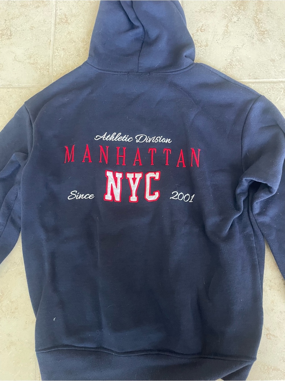 NYC Navy Full-Zip Hooded Sweatshirt - Unbranded - Picture 2 of 7